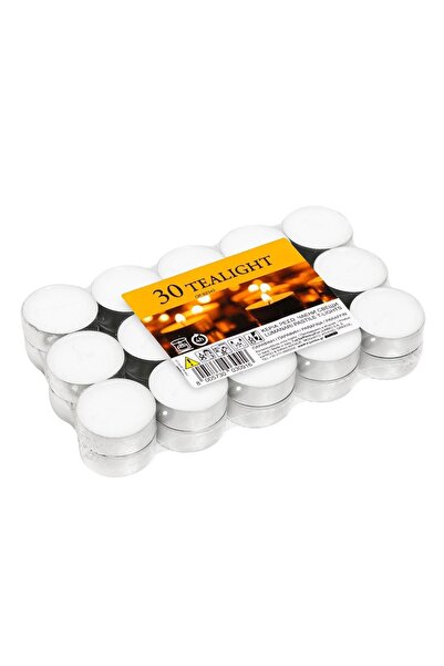 OEM 30 Lumânări tip pastilă albe Ø3.5x1.5cm Metalice - Durată de ardere 4 ore