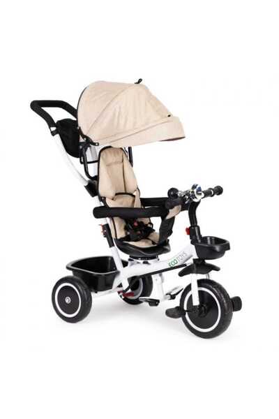 Ecotoys Tricicletă YM-BT-2, Scaun pivotant, Bej KID975549