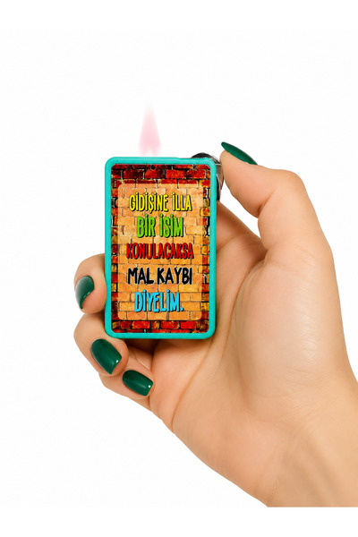 ONRSTORE Karakter Yazılı Aynalı Metal Gaz Dolumlu Çakmak – Dekoratif Baskılı ...
