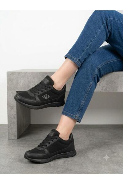 Lütfi Women's Black Sneaker Ultra Light Orthopedic Sole Walking Shoes