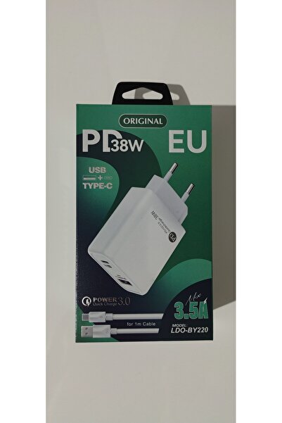 PD 38W USB + Φορτιστής ταχείας φόρτισης Type C + Καλώδιο USB-Type C