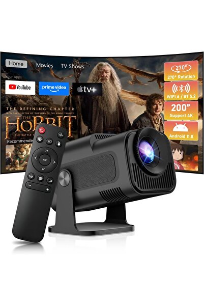 Salange Smart Mini Home Projector 4K, Portable Android Projector with Built-i...