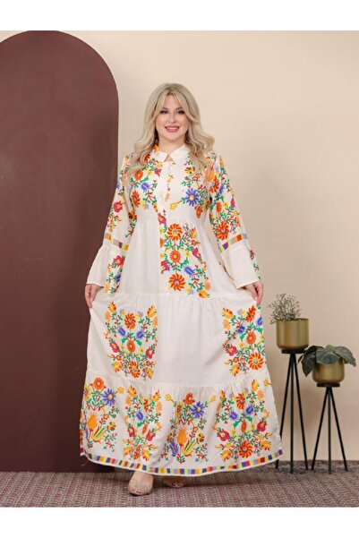 AFandina Women's Floral Printed Luxurious and Elegant Jalabiya with Oversized...