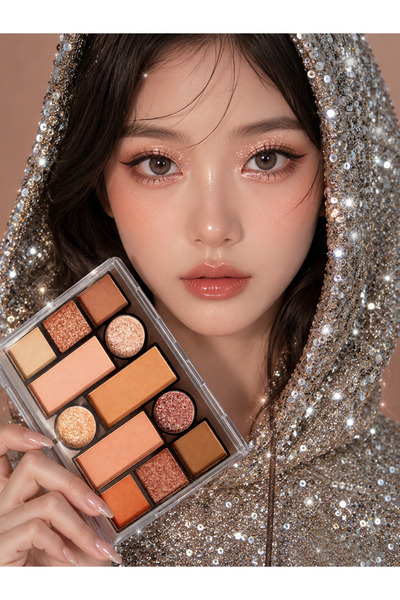 Kozmetik Korean Makeup Shimmer Mgl Eyeshadow Palette |   Silvery Glitter Eyes...