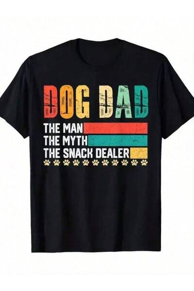 Astogria13 تي شيرت رجالي بتصميم "Dog Dad" - تصميم مضحك لبائع الوجبات الخفيفة،...