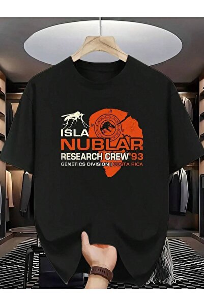799 Men'S Nublar Research Team Dinosaur-Themed Print T-Shirt, Vintage Nostalg...