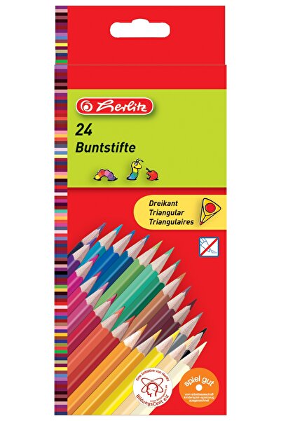 Herlitz Creioane colorate triunghiular 1/1 set 24 buc/set