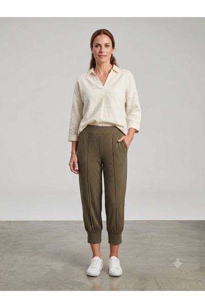 centilmen Daido Comfortable Cut Women's Capri Pants with Cuffs 02914