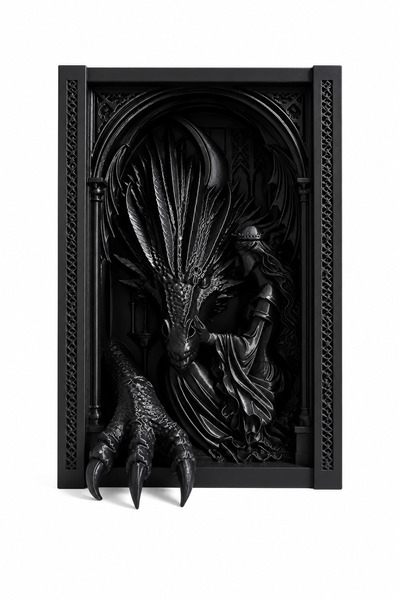Tridory Colț de carte cu dragon fantastic – Inserție pentru bibliotecă printa...
