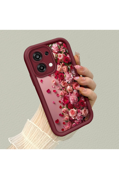 SLIMFELT Oppo A6 Pro 4G/5G Uyumlu Yüksek Kaliteli Çiçek Desenli, Düşmeye Daya...