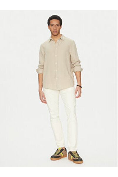 Guess Cămașă bărbătească Ecru M5GH85WH831