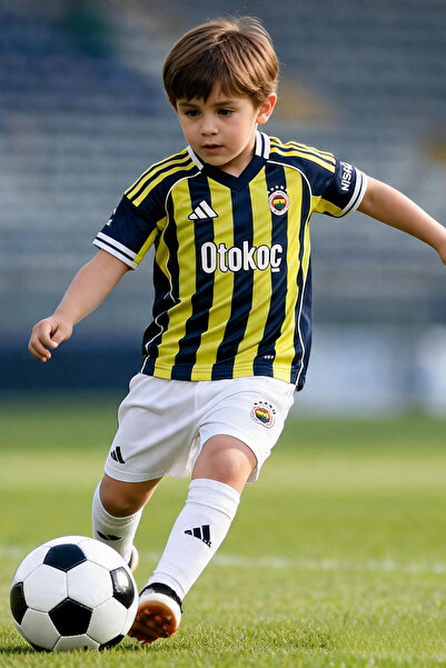 adidas Fenerbahçe Lisanslı AT013CFS044SR Çocuk 3'lü Takım Sarı Lacivert Çubuklu