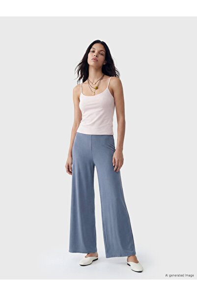 LC Waikiki Trendlucky Women's Wide Leg Sweatpants with Elastic Waist and Cont...