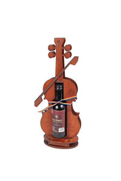 LimArt Suport de vin in forma de vioara cu arcus si talpa de sustinere, lemn ...