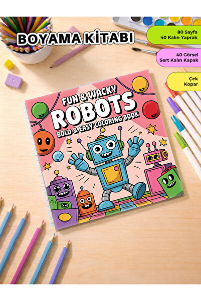 metafortoys كتاب تلوين الروبوتات الجزء الأول - 21x20 سم I 40 صورة I للأطفال و...