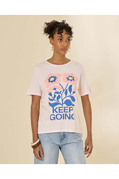REDTAG Women Pink Floral Graphic T-Shirt