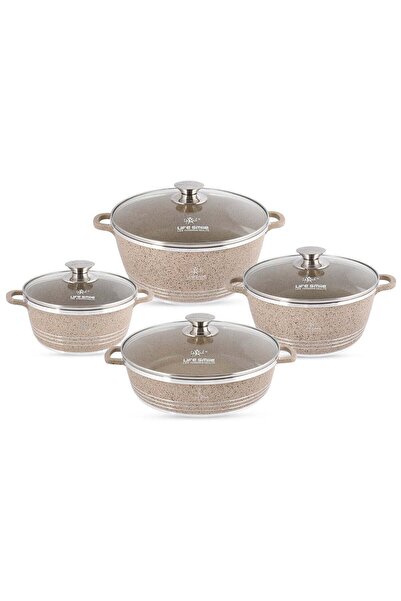 Lifesmile Life Smile 8-Piece Nonstick Granite Cookware Set – Cookwares with S...