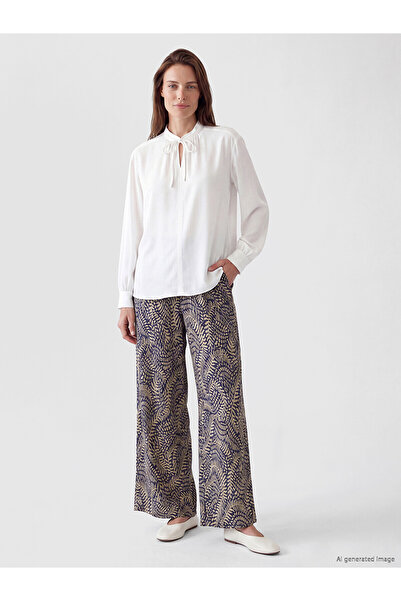LC Waikiki Pantaloni de damă cu model NEVAVM, cu talie elastică la spate