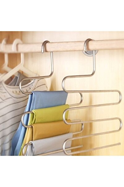 FOBHOME 5 Katlı Metal Pantolon Askısı Dolap Elbise Askısı Giysi Eşarp Fular Havlu Kravat Düzenleyici