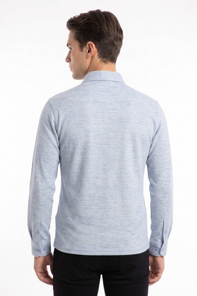 Çizgi Triko Erkek Gömlek Yaka Cepli Klasik Kalıp Sweatshirt 5304 BGL-ST05540