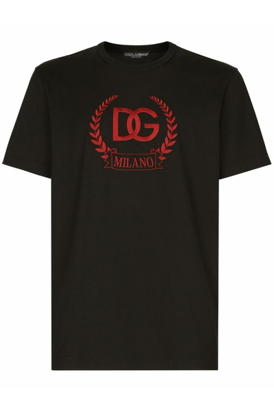 Fiasconaro Dolce & Gabbana تي شيرت من الجيرسي القطني مطبوع عليه شعار DG Milan...
