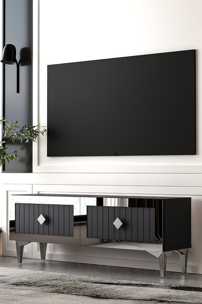 Dekortis Home Dekor 120DHDTS4AG LİNA LAZER PLEKSİ DESENLİ TV SEHPASI ANTRASİT...