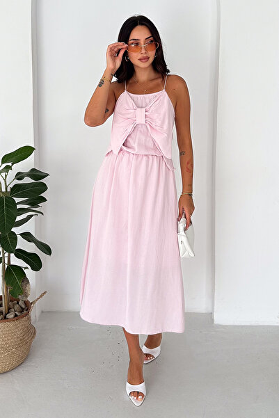 Noa&Noa Women's Strappy Bow Detailed Midi Dress
