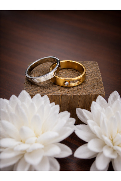 stainles steel Two Stylish Rings in Silver and Gold to Complete Your Look