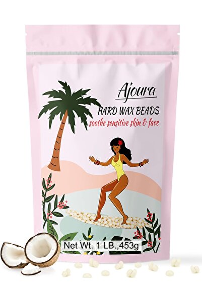 Ajoura Hard Wax Beads, 1 lb Refillable Wax Pack, Coarse Brazilian Wax Hair Re...