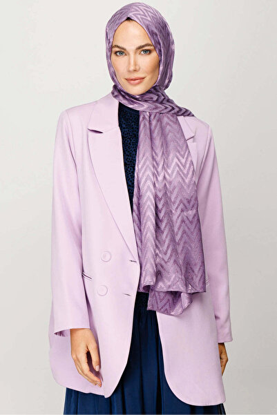 wesscollection شال نسائي منسوج من الجاكار اللامع بنمط متعرج 75x185 سم