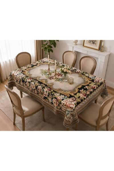 Yeshome Collection 6 Person Tapestry Woven Floral Pattern Living Room and Din...