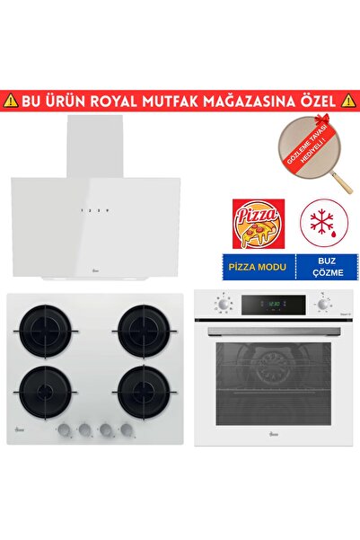 Hoover Roma / Beyaz Cam Dijital Turbo Ankastre Set (HO3158W+ HVW6MW +HDG6C1GWTK)