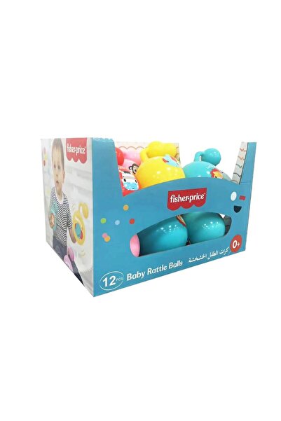 FISHER PRICE مجموعة كرات خشخيشة للأطفال مع ألعاب حسية صوتية، 12 قطعة للرضع والأطفال الصغار