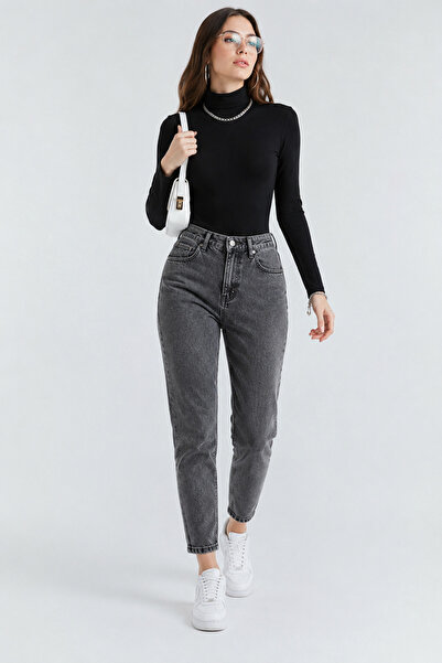 sion jeans Julia Milano Smoked Mom Jeans Udobne svakodnevne ležerne ženske pa...