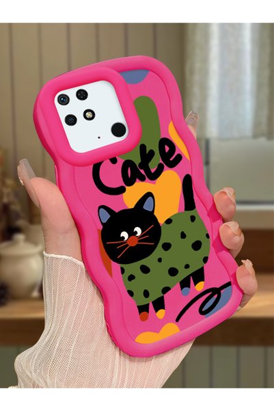 Hontinga Redmi 10C Compatible Case Camera Protector Red Silicone Couple Phone...