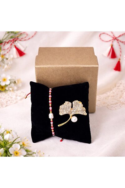 velve Set Lucky Breeze, cu brosa perla si cristale, bratara, in cutie elegant...