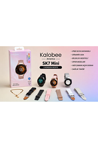 KALOBEE Watch Sk7 MİNİ Kordon Hediyeli 41mm Akıllı Saat Iphone Ve Android Tüm Telefonlara Uyumlu