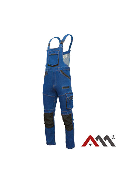 Artmaster Salopetă de lucru din denim elastic Colemann, albastră, mărimea XL,...
