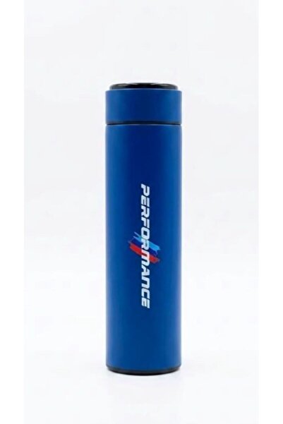 idealaksesuar Bmw Graduated Thermos with Hot and Cold Indicator Blue Color