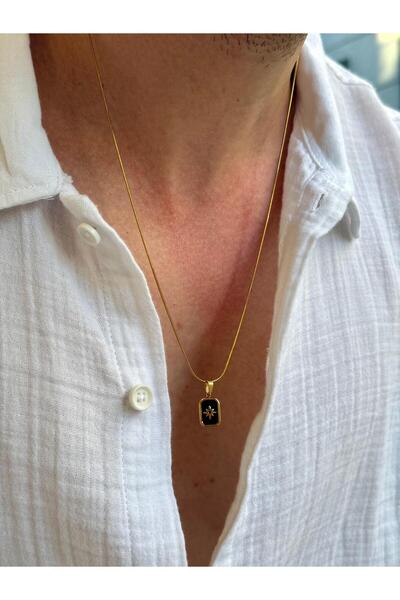 Fjellor Fenrith Gold Color Stainless Steel Men's Necklace – with Pole Star Fi...