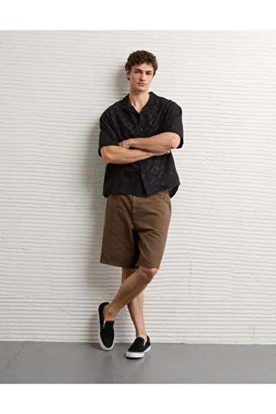 AMERICAN EAGLE AE Relaxed Short-Sleeve Camp Collar Shirt