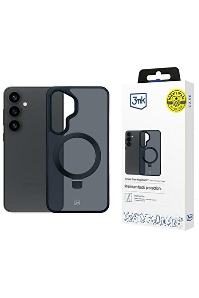 3MK Husă Smoke Case Mag&Stand MagSafe pentru Samsung Galaxy S25 Plus, Negru