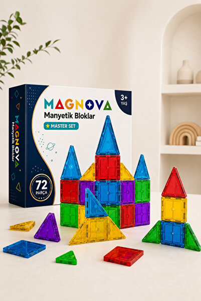welcomein 72 Parça Manyetik Blok Yapı Seti 3+ Yaş Eğitici STEM Oyuncağı