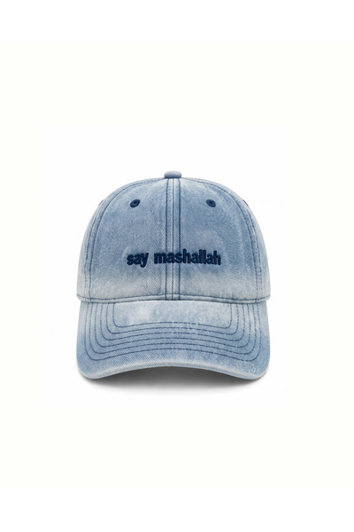 Tresore say mashallah Lacivert Nakış Baskılı Kot Denim Şapka / "Maşallah De" ...