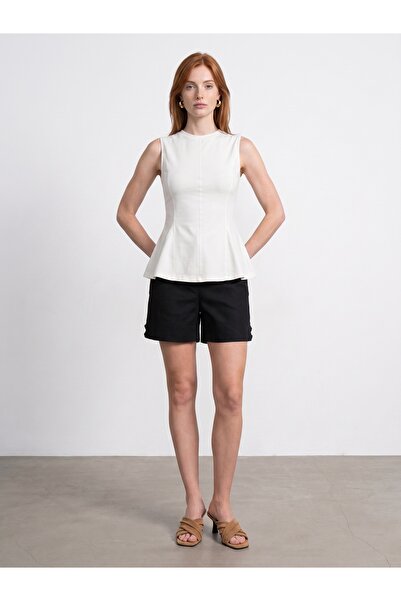 Dilvin 32960 100% Cotton Sleeveless Top-Ecru