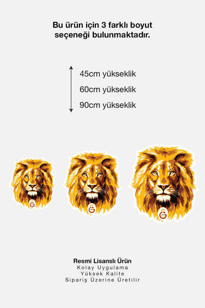 Galatasaray Wall Sticker Lion 90 cm - Licensed Original