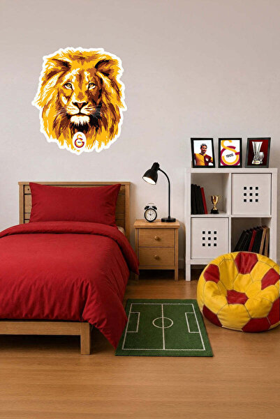 Galatasaray Duvar Sticker Aslan 60 cm - Lisanslı Orijinal