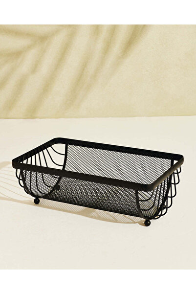 REDTAG Black Rectangle Metal Basket