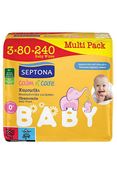 Septona ΜΩΡΟΜΑΝΤΗΛΑ CALM N' CARE (3x80τεμ.) - (ΧΑΜΟΜΗΛΙ)