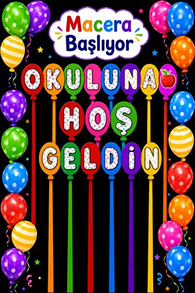 PROMISEBACKDROP2 200X200 cm ,Okuluna Hoş Geldin Okul Etkinlik Kumaş Fon